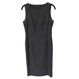 Worth by W Professional Gray Sleeveless Sheath Dress Stitched Seam Detail Size 0